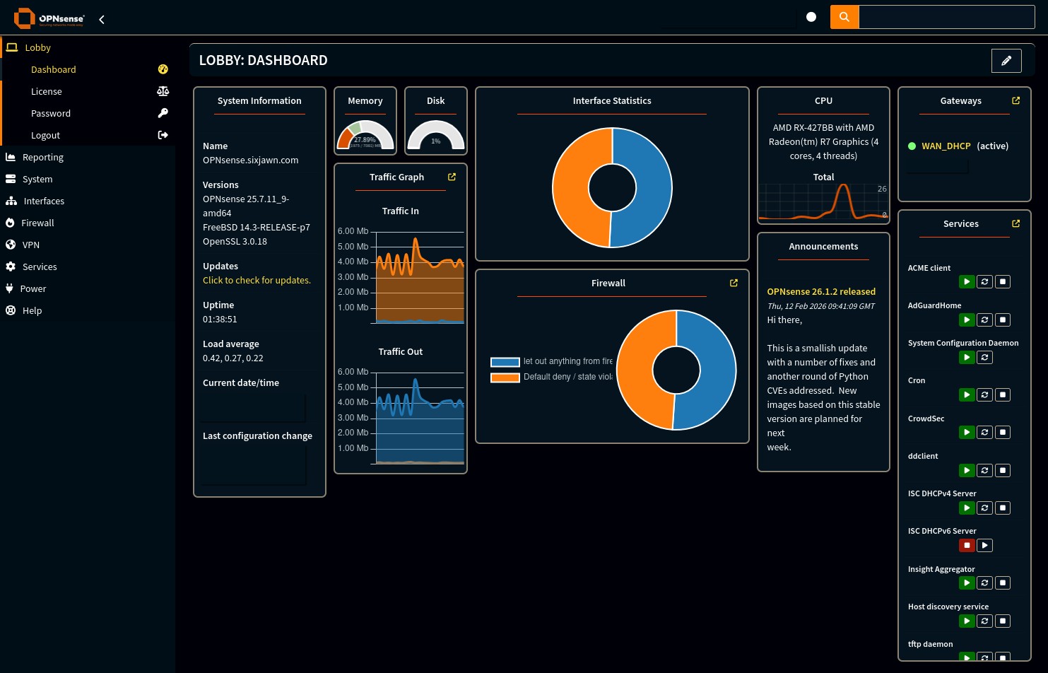 OPNsense WebUI on my Thin Client