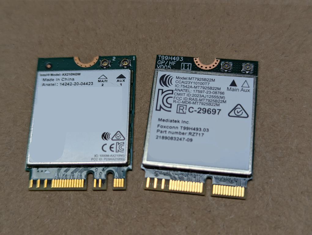 AX210 and RZ717 cards